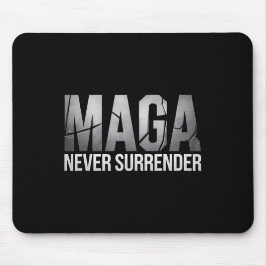 Dunkler Mega Trump 2024 Mega Niemals Aufgeben Mousepad (Vorne)
