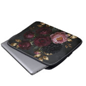 Dunkler, melancholischer Blumenstrauß Laptopschutzhülle (Vorne Knopf)