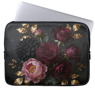 Dunkler, melancholischer Blumenstrauß Laptopschutzhülle