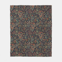 Dunkler, melancholischer, nächtlicher, florale bot fleecedecke