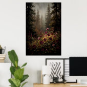Dunkler, melancholischer Wald-Wildblume Poster (Heimbüro)