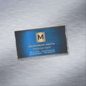 Dunkler Metallrahmen | Blue Metallic Background Magnetische Visitenkarte (Beispiel)