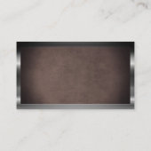 Dunkler Metallrahmen | Braune Textur Hintergrund Visitenkarte (Rückseite)