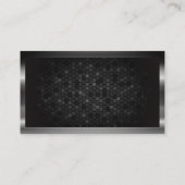 Dunkler Metallrahmen | Geometrisches Muster - Hint Visitenkarte (Rückseite)
