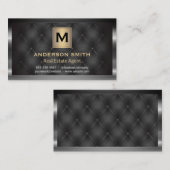 Dunkler Metallrahmen | Gold Modern | gepflegt Visitenkarte (Vorne/Hinten)