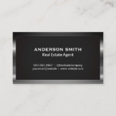 Dunkler Metallrahmen | Hintergrund der Schwarzen T Visitenkarte (Vorderseite)