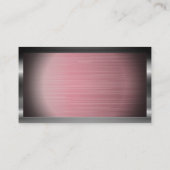 Dunkler Metallrahmen | Rosa, rot, metallischer Hin Visitenkarte (Rückseite)