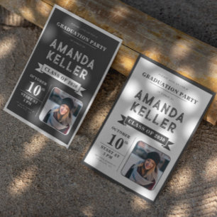 Dunkler Minimalistischer Abschluss Einladung