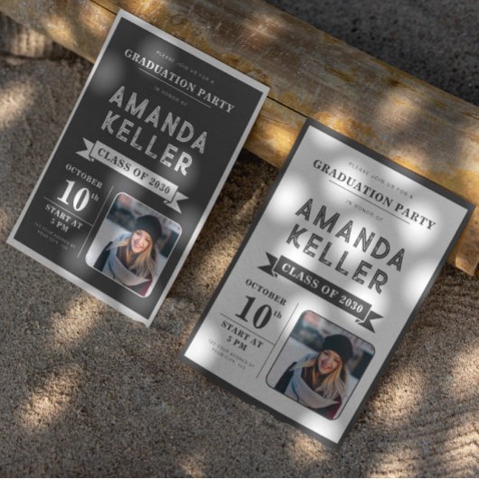 Dunkler Minimalistischer Abschluss Einladung