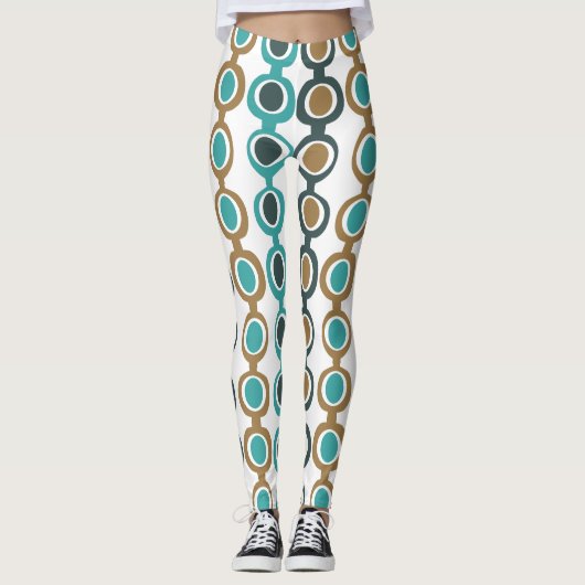 Dunkler Mitte des Jahrhunderts Moderne Kette Leggings (Vorderseite)