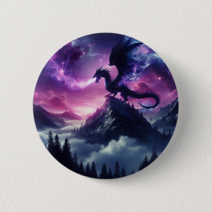 Dunkler, mittelalterlicher ätherischer Drache Button