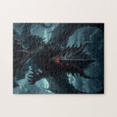 Dunkler, mittelalterlicher Drache  Puzzle (Horizontal)