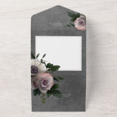 Dunkler moderner rosa-weißer Blumencode All In One Einladung (Außenbereich)