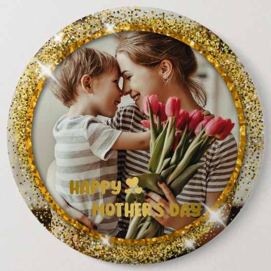 Dunkler Modus Faux-Goldfolie zum Muttertag Button (Vorderseite)