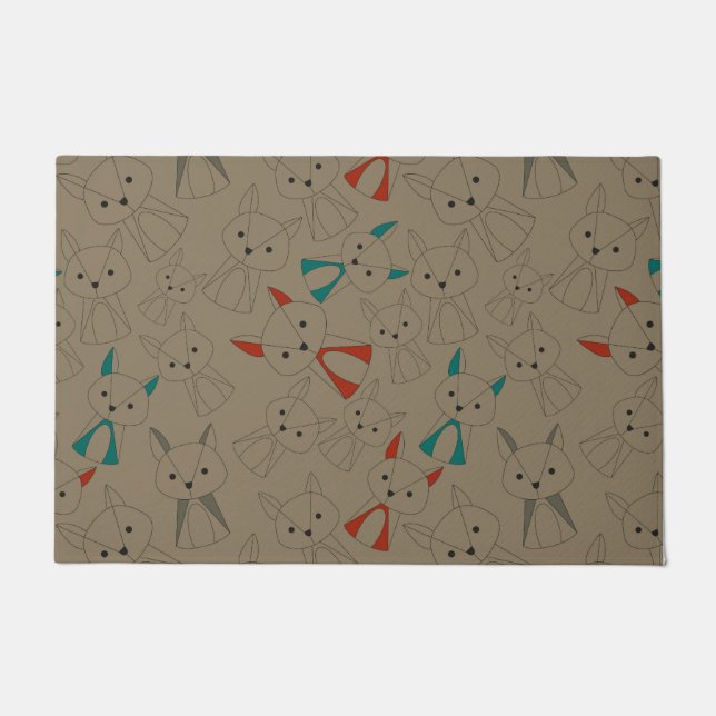 Dunkler Modus Fox-Cartoon Fußmatte (Vorderseite)