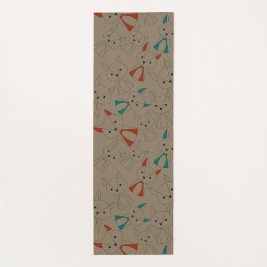 Dunkler Modus Fox-Cartoon Yogamatte (Rückseite)