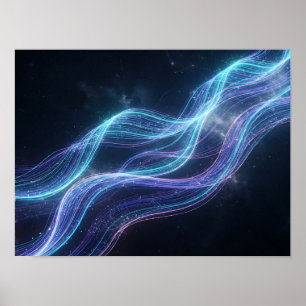 Dunkler Monolith mit rotem Neonlicht Poster