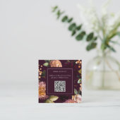 Dunkler Moody Gothic Blumen Hochzeitsdusche QR-Cod Begleitkarte (Stehend Vorderseite)
