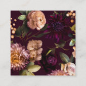 Dunkler Moody Gothic Blumen Hochzeitsdusche QR-Cod Begleitkarte (Rückseite)
