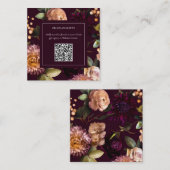 Dunkler Moody Gothic Blumen Hochzeitsdusche QR-Cod Begleitkarte (Vorne/Hinten)