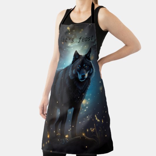 Dunkler Mysteriöser Schwarzer Wolf - Fest mal! Schürze (InSitu)