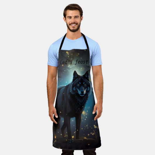 Dunkler Mysteriöser Schwarzer Wolf - Fest mal! Schürze (Getragen)