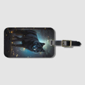 Dunkler Mysteriöser Schwarzer Wolf Gepäckanhänger (Vorderseite (Horizontal))