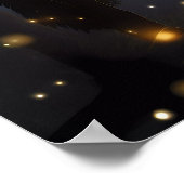 Dunkler Mysteriöser Schwarzer Wolf Poster (Ecke)