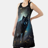 Dunkler Mysteriöser Schwarzer Wolf Schürze (InSitu)