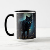 Dunkler Mysteriöser Schwarzer Wolf Tasse (Links)