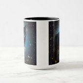 Dunkler Mysteriöser Schwarzer Wolf Tasse (Zentrum)