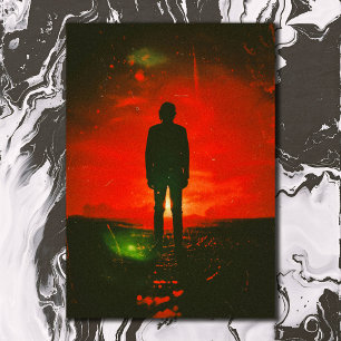 Dunkler Mystery Horror Mann stehend Postkarte