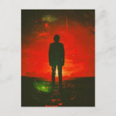 Dunkler Mystery Horror Mann stehend Postkarte (Vorderseite)
