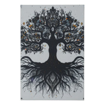 Dunkler mystischer Baum der Mauer Kunst