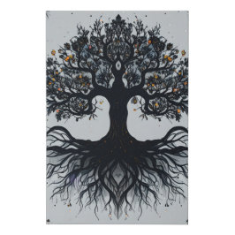 Dunkler mystischer Baum der Mauer Kunst Künstlicher Leinwanddruck