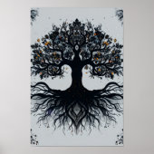 Dunkler mystischer Baum des Lebens Kunst Poster (Vorne)