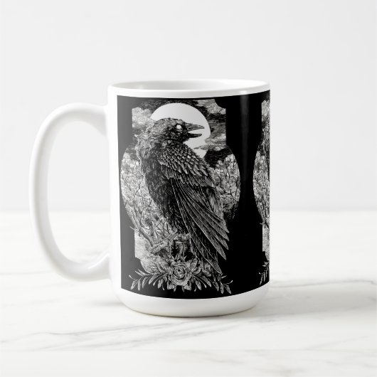 Dunkler Mystischer Rabe Kaffeetasse (Links)