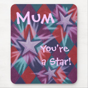 Dunkler Narr 'Mama, du bist ein Star' -Mauspad Mousepad