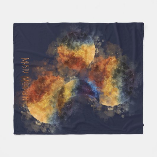 Dunkler Navy Mystic Herbst Fleecedecke (Vorderseite (Horizontal))