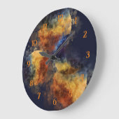 Dunkler Navy Mystic Herbst Große Wanduhr (Winkel)