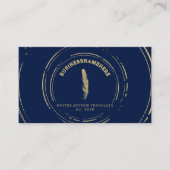 Dunkler Navy Writer Mobile Notary Gold QR Code Visitenkarte (Vorderseite)