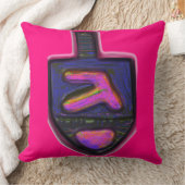 Dunkler Neon Regenbogen Hanukkah dreidel Kissen (Decke)