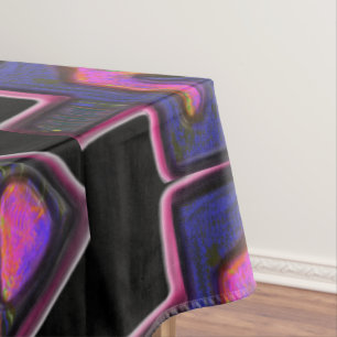 Dunkler Neon Regenbogen Hanukkah dreidel Tischdecke