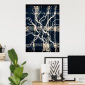 Dunkler Neuronaler Baumzweig Kunstposter | Weiß au Poster (Heimbüro)