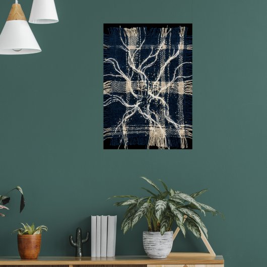 Dunkler Neuronaler Baumzweig Kunstposter | Weiß au Poster (Wohnzimmer 1)