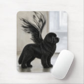 Dunkler Newfoundland-Gedenkengel Mousepad (Mit Mouse)