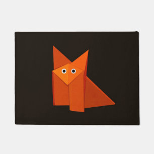 Dunkler niedlicher Origami Fox Fußmatte