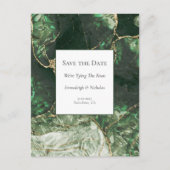 Dunkler Olive Green Gemstone Save the Date Postkarte (Vorderseite)