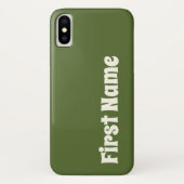 Dunkler Olivgrün-Hintergrund mit Elfenbein-mutigem Case-Mate iPhone Hülle (Rückseite)