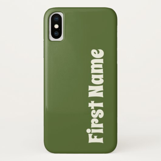 Dunkler Olivgrün-Hintergrund mit Elfenbein-mutigem Case-Mate iPhone Hülle (Rückseite)